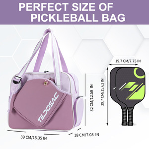 Sac de transport pour pickleball en tissu imperméable avec compartiment séparé pour chaussures, grande capacité, multifonctionnel, pour sports de plein air - Product Image 1
