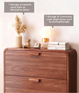 خزانة أحذية خشبية عصرية بزوايا دائرية مع مساحة تخزين كبيرة للمدخل والاستخدام المنزلي - Product Image 6