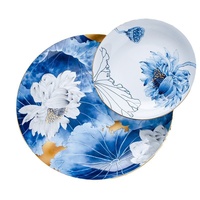 Service de vaisselle en porcelaine fine de Jingdezhen, style chinois moderne, luxe léger, esthétique raffinée, compatible micro-ondes, ensemble de bols et assiettes, idéal pour les cadeaux de déménagement et les occasions professionnelles