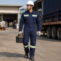 Combinaison de travail en polyester Ripstop avec logo personnalisé et bandes réfléchissantes, tenue de protection pour chaudière, uniforme de travail industriel