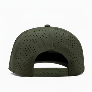 Casquette de baseball de golf imperméable à 5 panneaux de haute qualité avec logo personnalisé OEM, patch en caoutchouc, découpe au laser, trous, snapback, casquette de sport de plein air - Product Image 4