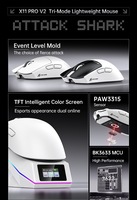 X11PROV2 Mouse Gaming Nirkabel Koneksi Tri-Mode BT PixArt PAW3315 Basis Pengisian Daya Magnetik Sentuh