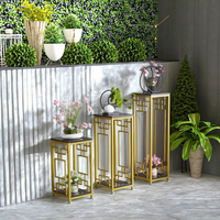 Nouvelle Table à Fleurs Décorative sur Pied de Style Chinois avec Étagères Mobiles pour Salon et Cour