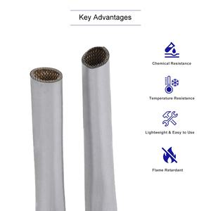 <span class=keywords><strong>Gaine</strong></span> de câble ignifuge haute température, <span class=keywords><strong>gaine</strong></span> de câble en fibre de verre à enroulement automatique en feuille d'aluminium, manchon tressé en fibre de verre - Product Image 4