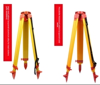 Trépied d'arpentage en bois/alliage d'aluminium de haute qualité, couleur jaune, excellente précision, mesure optique de niveau de qualité supérieure