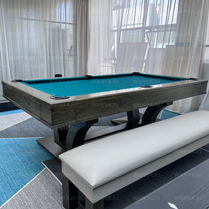 Table de <span class=keywords><strong>billard</strong></span> moderne et luxueuse avec dessus de salle à manger et tiroirs Table de <span class=keywords><strong>billard</strong></span> de style villa de 8 pieds et 9 pieds avec chaises et bancs - Product Image 2