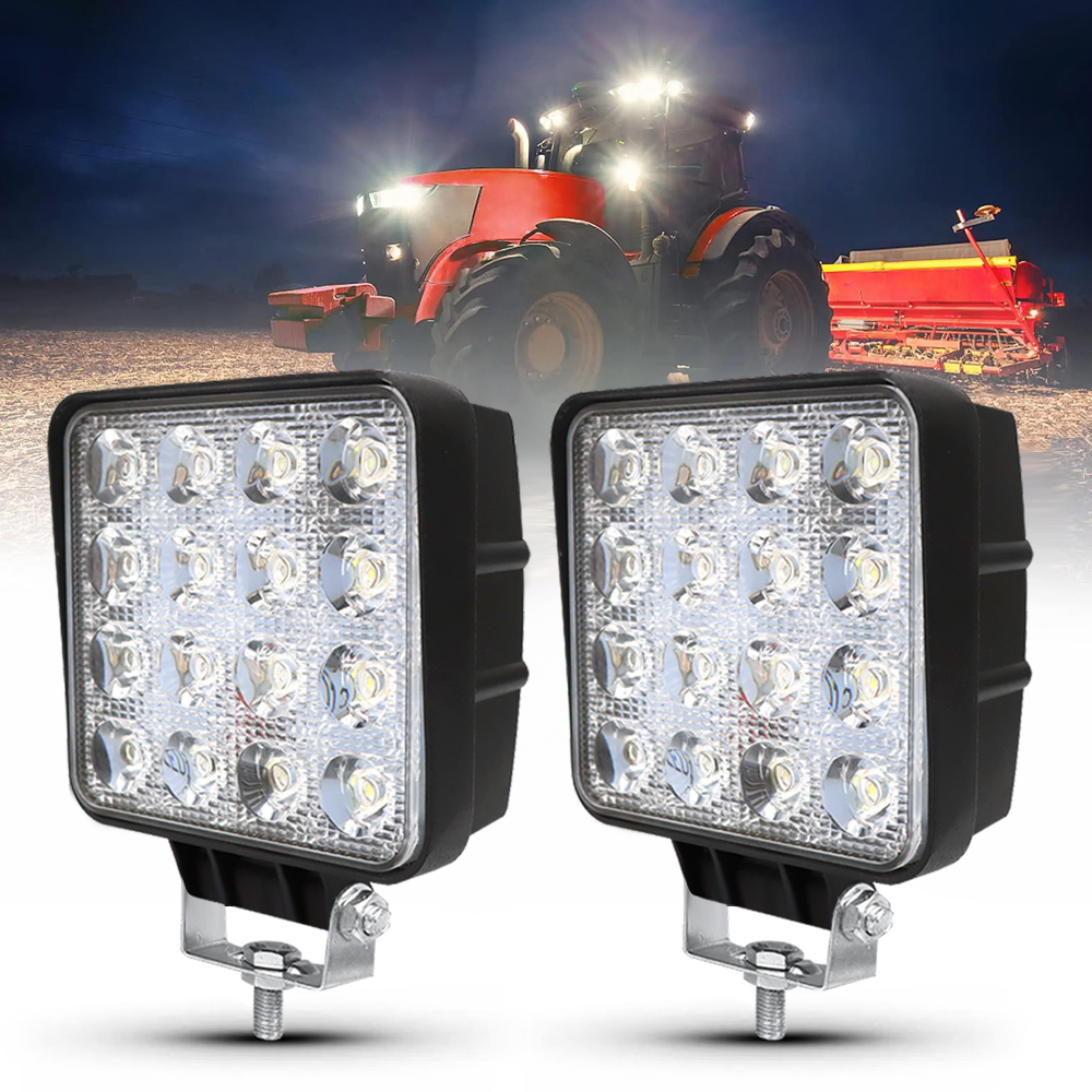 Super Bright 24V 12V Spot LED Work Light 4inch 48W Offroad Led Light for Offroad Car 4WD Truck Tractor Boat Trailer 4x4