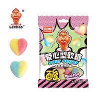 Bulk verpakking gummy snoepjes mix fruit smaak suikergecoate hartvormige halal zure zoete gummy snoepjes