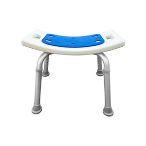 Elderly Shower Chair With Cushion Waterproof Non Slip Aluminum Alloy <b>Bath</b> <b>Seat</b> For Toilet Use White And Blue <b>Seat</b> Cushion - Product Image 1