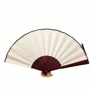 Abanicos de Mano Plegables de Tela y Bambú de Estilo Tradicional para Festivales, Personalizados con Temática Musical de Libélula para el Año Nuevo Chino - Product Image 2