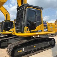 Excavatrice Komastu 220 d'occasion, modèle 20 tonnes, moteur fiable, pompe, roulement, pour travaux de terrassement