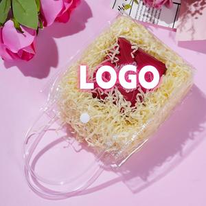 Custom Clear PVC Gift Bags with Handles <b>Plastic</b> Transparent Wrap Bags Bulk Reusable <b>Totes</b> for Wedding Baby Shower Birthday Party - Product Image 3