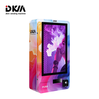 Distributeur automatique de cigarettes mural compact DKM avec écran tactile 32 pouces et lecteur de carte pour vérification de l'âge.