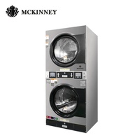 Équipement de blanchisserie commercial professionnel, lave-linge à double empilement, sèche-linge tout-en-un
