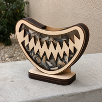 Boîte de rangement en bois pour dents de requin, présentoir de collection de spécimens fossiles, décoration de bureau souvenir marin.
