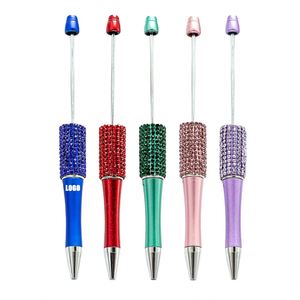 Bolígrafo de cuentas DIY multicolor con purpurina, bolígrafo de punta redonda con cuentas de diamante, bolígrafo de regalo con logotipo personalizado - Product Image 1