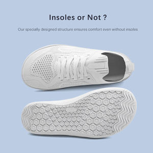 Respirant tissé supérieur laçage anti-dérapant semelle en caoutchouc large orteil boîte Fitness marche chaussures de course pour pieds nus zéro chute - Product Image 4