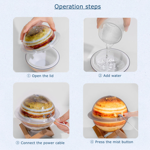 Humidificador Ultrasónico de 330 ml con Forma de Planeta Lunar, Lámpara LED que Cambia de Color, Alimentación por USB, Control de Humedad, Ultrasilencioso, para Hotel y Automóvil - Product Image 3