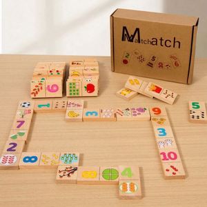Rompecabezas de Doble Cara con Múltiples Cogniciones, Bloques de Construcción, 40 Piezas, Dominós, Juego de Madera STEM para Niños - Product Image 2