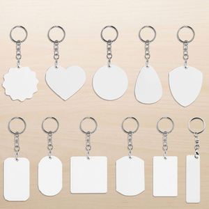 Porte-clés personnalisés en MDF, impression recto-verso, formes rectangulaires, rondes, en forme de cœur, carrées, pour sublimation - Product Image 3
