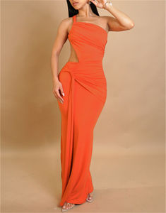 2025 Сексуальное Женское летнее платье сплошной цвет кружева V-образным вырезом тонкое женское платье - Product Image 3