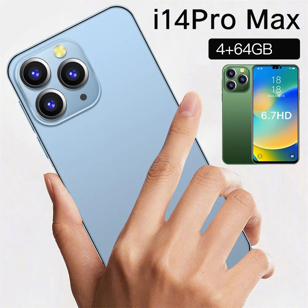 i14 Pro Max 4GB RAM 64GB ROM 48MP+108MP Mobile Phone 6.7Inch Deca Core Smart Phone Game Cellphone 5G LTE WPS Office GPS WIFI