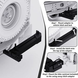 อุปกรณ์ต่อพ่วงสำหรับจักรยานแบบสวิงอะเวย์ พร้อมตัวแปลงฮิทช์แบบ 90 องศา ขนาด 2 นิ้ว สำหรับลากจักรยานยนต์ - Product Image 4