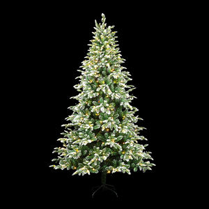 ต้นคริสต์มาสแบบไฮบริด PVC&PE ยี่ห้อ OEM พร้อมไฟ LED สีวอร์ม 800 ดวง ขนาด 6 ฟุต พร้อมไฟประดับสำเร็จรูป ฐานโลหะ - Product Image 2