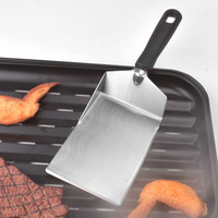 Vente en gros usine Spatule de cuisine en acier inoxydable de grande taille pour steak, crêpes, pizzas et hamburgers, avec fonction de racloir