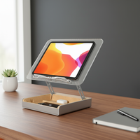 Support d'ordinateur portable multifonctionnel en acrylique transparent Upergo BG-4HY, boîte de rangement, étagère pliable et portable, robuste, vente en gros