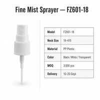 Feinzerstäuber 18/410 Kleine Sprühpumpe Schwarz Weiß Transparent für Parfüm Toner Flasche Kunststoff PP Kosmetik Großhandel