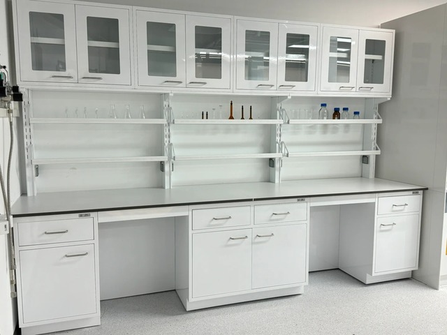 Modular Workstations White Chemistry Laboratory Furniture Metal Lab Work Table Wall Cupboard Lab Schools Hospitals Workshops