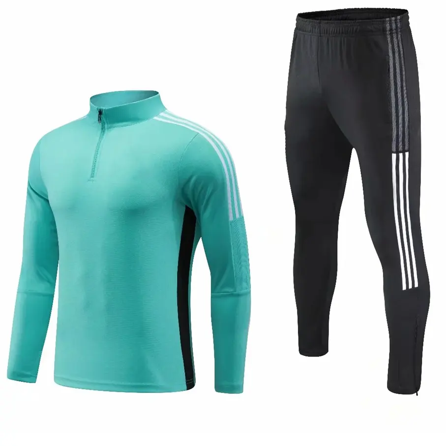 2021 Season Soccer Wear Tracksuit Wholesale Custom Cheap Long sleeve track Jackets Football Tracksuit Uniforms Suit