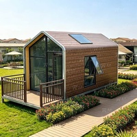 Casas Prefabricadas Modulares de Madera de 36² Metros Cuadrados, Pequeñas y Personalizables, con Revestimiento de Madera, en una Comunidad con Puerta de Entrada