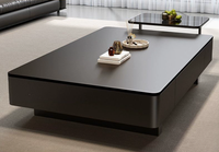 Table basse de salon, table à thé de haute qualité, table basse moderne minimaliste noire de petite taille