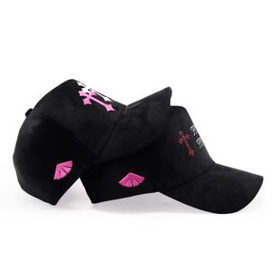 Casquettes de baseball 5 panneaux personnalisées en daim avec strass et doublure en satin, haute qualité - Product Image 4