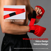 Bandages de boxe sans doigts avec sangle de poignet rapide et rembourrage de protection des jointures pour l'entraînement aux arts martiaux