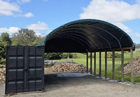 Cobertizo Industrial para Contenedores, Estructura de Acero Galvanizado con Recubrimiento de PVDF, Carpa de Almacenamiento Resistente al Agua y al Fuego