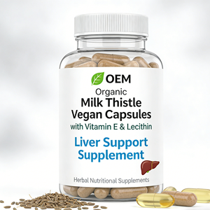 Cápsulas Veganas de Cardo Mariano Orgánico OEM con Vitamina E y Lecitina, Suplemento para el Apoyo Hepático, Suplementos Nutricionales Herbales - Product Image 3