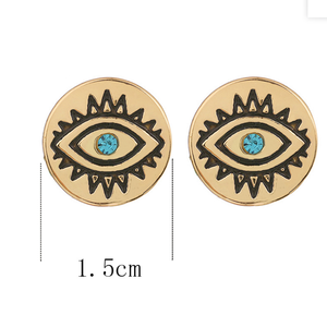 Chaude Vintage diamant boucles d'oreilles cloutées du diable oeil bijou rond boucles d'oreilles - Product Image 2