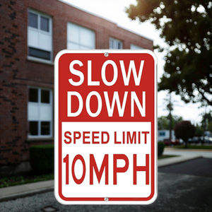 علامة الحد الأقصى للسرعة الصناعية <span class=keywords><strong>10</strong></span> <span class=keywords><strong>MPH</strong></span>-علامة ألومنيوم بطيئة للمستودع والمصنع - Product Image 5