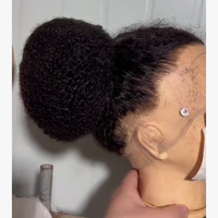 Perruques Afro Kinky Curly en Cheveux Humains, Vente en Gros, Perruques en Cheveux Humains en Vrac, Perruques Afro Kinky Curly HD 360 Lace Front avec Chignon