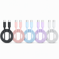 Kabel Pengisian Daya Cepat PD 60W Lima Warna, Tipe-C ke C, Berbahan Nilon Kepang, untuk Transfer Data, Cocok untuk Ponsel, Power Bank & Smart Watch, Tahun 2026