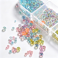 6 Grilles de Perles à Ongles Sirène Effet Bulle, Breloques pour Ongles, Tailles Mixtes, Gouttes d'Eau Colorées, Décorations Nail Art Caviar, Petites Billes Rondes pour Manucure