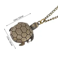 Montre de poche en bronze doré en forme de tortue, bijou de longévité, avec chaîne de collier, montre à quartz, pendentif, collier ras du cou, cadeaux