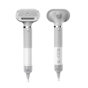 2 trong 1 Pet Máy sấy tóc và lược chải chuốt Pet tóc Clipper Kit 3 thổi chế độ mỏng hơn loại bỏ bàn chải xách tay Trọng lượng nhẹ