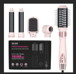 Ulelay 5 en 1, Styler Cheveux Automatique Haute Vitesse 110000 tr/min, Ensemble Brosse Sèche-Cheveux Professionnelle, Multi-Styler Rapide, Brosse Sèche-Cheveux - Product Image 1