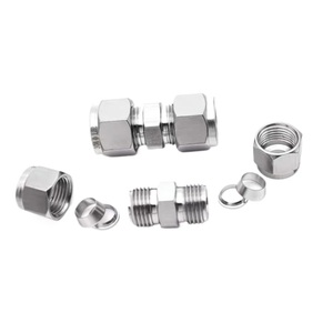 Raccord de tube à compression à double embout en acier inoxydable 304 robuste avec étanchéité sécurisée - Product Image 1