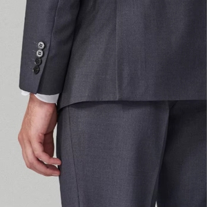 Tenue de travail bancaire pour hommes, ensemble deux pièces, style britannique, coupe ajustée, tenue professionnelle formelle, costume gris décontracté, uniforme - Product Image 5