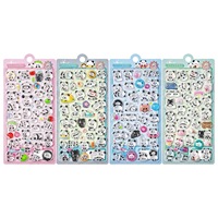 Pegatinas de Cristal Epoxi 3D de Panda, Lindas y Kawaii, Pegatinas de Burbuja para Carcasas de Teléfono, Álbumes de Recortes, Material Escolar Infantil, Decoración